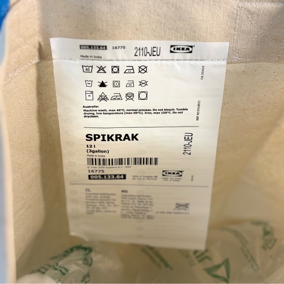 IKEA SPIKRAK  Canvas Lunch/Tote Bag, 005.133.64, Natural cotton, NWT - Picture 3 of 4